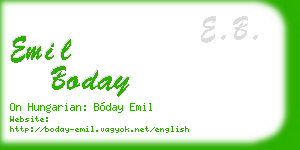 emil boday business card